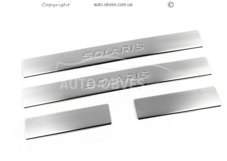 Door sills Hyundai Accent 4 pcs, stainless steel фото 3