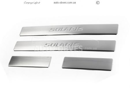 Door sills Hyundai Accent 4 pcs, stainless steel фото 2