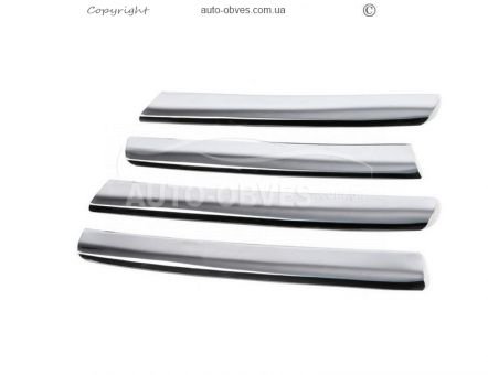 Covers for the radiator grille Volkswagen Touareg, stainless steel of 4 elements фото 0