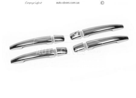 Covers for Peugeot Partner Tepee door handles, 4 pcs, stainless steel фото 0