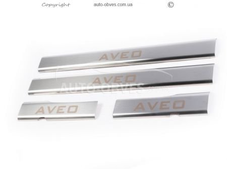 Chevrolet Aveo interior door sills 4 pcs on the plastic part фото 0