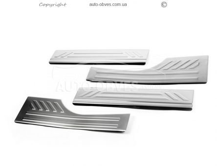 Door sills Fiat Doblo 2015-… stainless steel 4 pcs фото 0