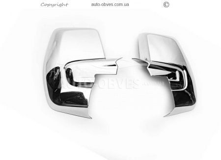 Covers for mirrors Ford Custom 2013-2020 abs plastic + chrome фото 0