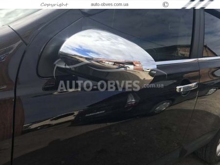 Хромированные накладки на зеркала Nissan Qashqai abs пластик фото 3