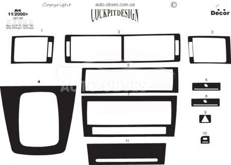 Panel decor Audi A4 B6 2000-2004 - type: stickers фото 1