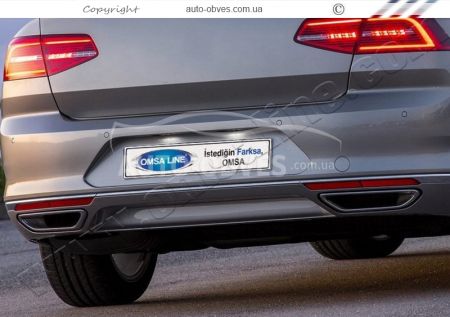 Накладки на глушник для VW Passat B8 2014-2019 - тип: седан, універсал фото 4