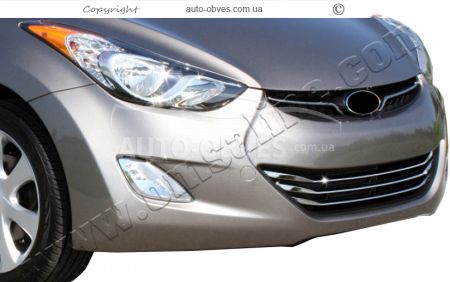 Накладки на решітку в бампері Hyundai Elantra 2011-2015 фото 1