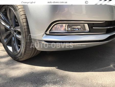 Накладки на передній бампер VW Passat B8 2014-2019 - тип: седан, універсал фото 2