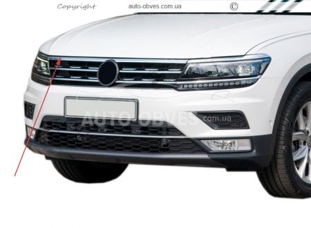 Накладки на фары и решетку для Volkswagen Tiguan 2016-.. фото 2