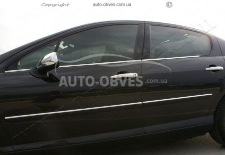 Окантовка вікон Peugeot 407 - тип: нержавійка 4 шт фото 3