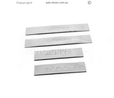 Door sill plates Dacia Lodgy 2013-2022 - type: 4 pcs stainless steel v2 фото 1