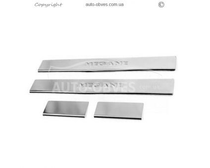 Door sill plates Renault Megane IV 2016-2022 - type: 4 pcs stainless steel v2 фото 0