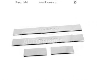 Door sill plates Renault Megane IV 2016-2022 - type: 4 pcs stainless steel v2 фото 1