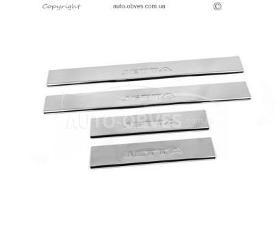 Door sill plates Volkswagen Jetta 2011-2018 - type: 4 pcs stainless steel v2 фото 1