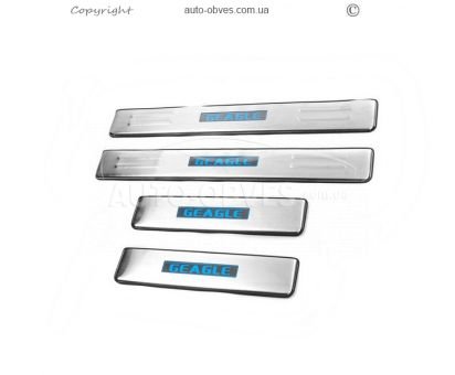 Door sill plates Geely Emgrand X7 - type: led 4 pcs фото 0