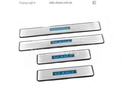 Door sill plates Geely Emgrand X7 - type: led 4 pcs фото 1