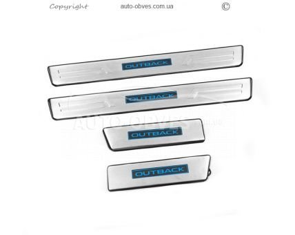 Накладки на пороги Subaru Outback 2015-2019 - тип: 4 шт фото 1