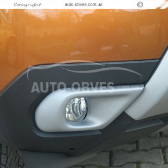 Накладки на противотуманки Dacia Duster 2018-2024 - тип: ABS, серая фото 2