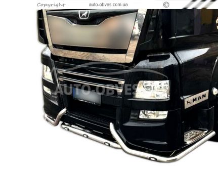 Защита переднего бампера MAN TGX, TGS euro 6 - доп услуга: установка диодов фото 0