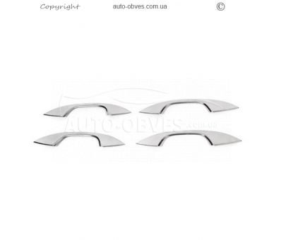 Handle covers Volkswagen Caddy 2020-... - type: 4 pcs stainless steel фото 0