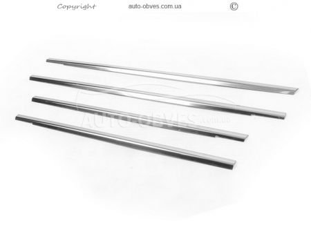 Lower glass trim Ford Focus HB 5D, SD, SW 4 pcs stainless steel фото 0
