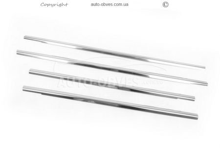 Lower glass trim Ford Focus HB 5D, SD, SW 4 pcs stainless steel фото 1