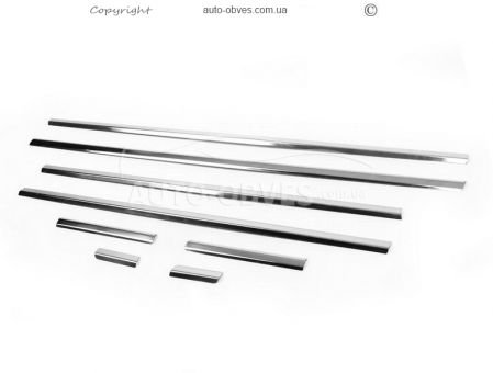 Lower glass trim Citroen C4 HB stainless steel 8 pcs фото 0
