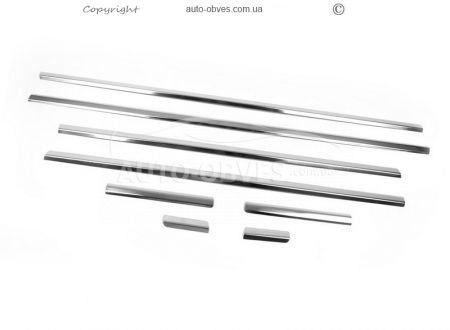 Lower glass trim Citroen C4 HB stainless steel 8 pcs фото 1