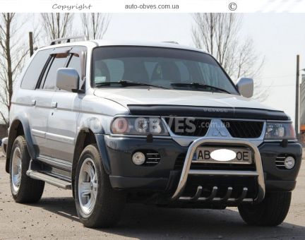 Защита переднего бампера Mitsubishi Pajero Sport 1997-2008 - тип: низкий фото 1