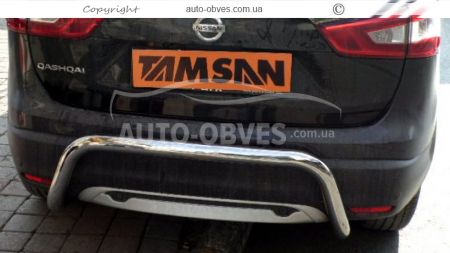 Захист заднього бампера Nissan Qashqai 2014-2017 - тип: П-подібна фото 1