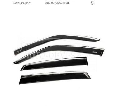 Nissan Juke 2010-2019 window deflectors - type: with chrome 4 pcs фото 0