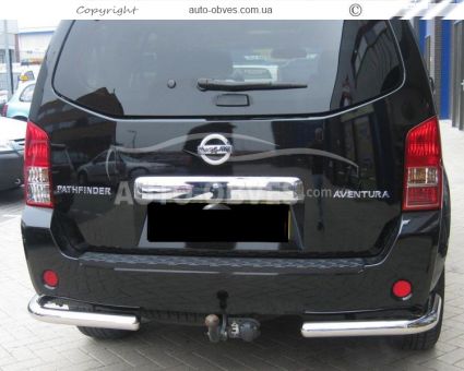 Защита заднего бампера Nissan Patfinder 2010-2014 - тип: углы одинарные фото 2