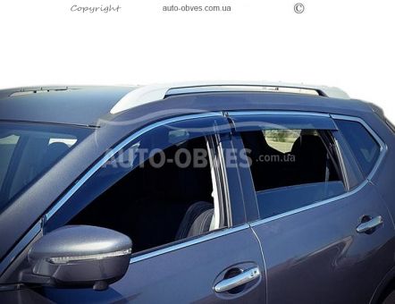 Windshield deflectors Nissan Qashqai 2014-2017 - type: with chrome molding фото 0