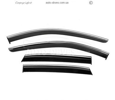 Ветровики с хромированным молдингом Nissan Qashqai 2021-... - тип: 4 шт фото 2