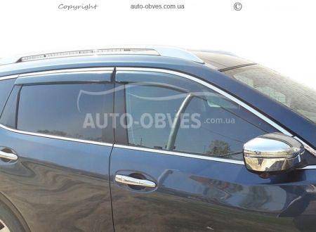 Windshield deflectors Nissan Rogue 2013-2020 - type: with chrome molding фото 0