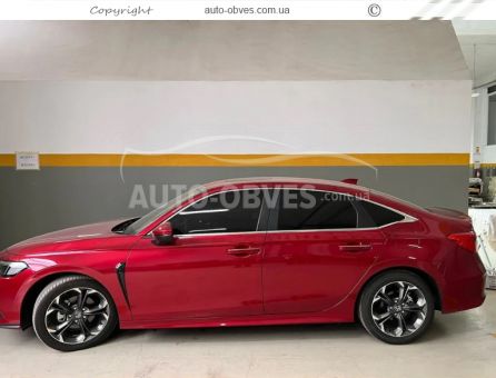 Нижні молдинги скла Honda Civic 2021-... - тип: 8 шт нержавійка sedan фото 3