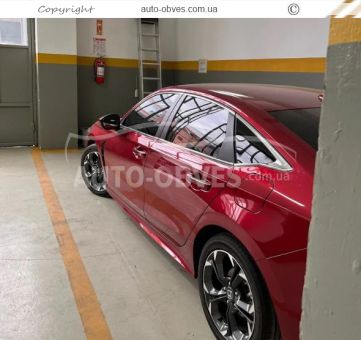 Нижні молдинги скла Honda Civic 2021-... - тип: 8 шт нержавійка sedan фото 2