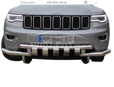 Bumper protection Jeep Grand Cherokee 2014-2019 - type: model, with plates фото 0