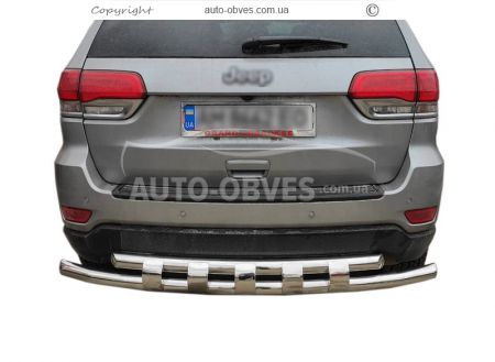Rear bumper protection for Jeep Grand Cherokee 2014-2019 - type: model, with plates фото 0