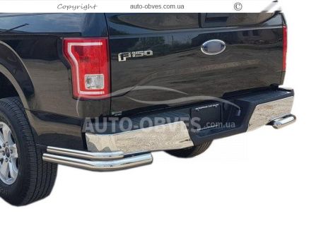 Ford F150 rear bumper protection - type: double corners фото 0