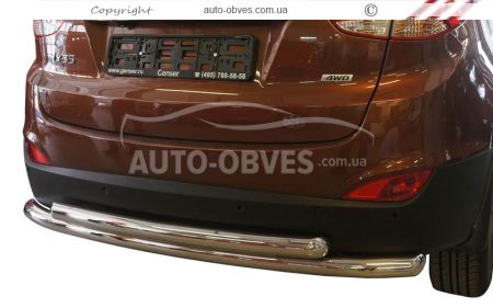 Hyundai ix35 rear bumper protection - type: double mustache фото 0