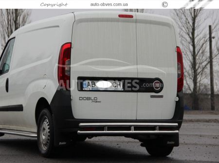 Защита заднего бампера Fiat Doblo 2015-2022 - тип: двойная фото 1