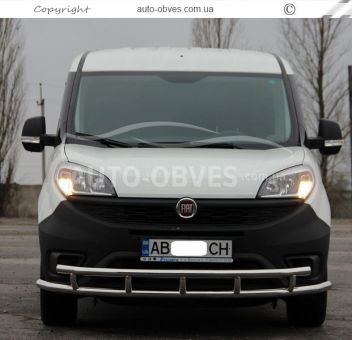 Front bumper protection Fiat Doblo 2015-… - type: double pipe фото 1