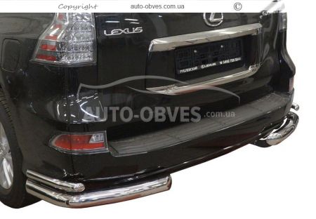 Защита заднего бампера Lexus GX460 2013-... - тип: двойные углы фото 0