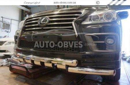 Bumper protection Lexus LX570 Sport - type: model with plates фото 1