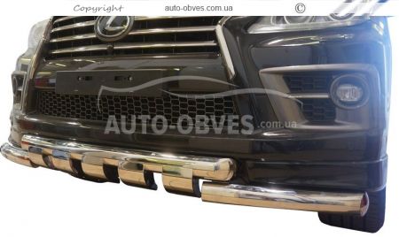Захист бампера Lexus LX570 Sport - тип: модельний з пластинами фото 0