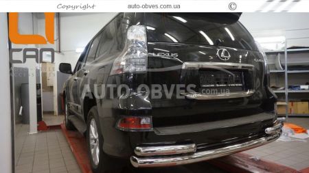 Lexus GX460 rear bumper protection - type: pipe with corners фото 1