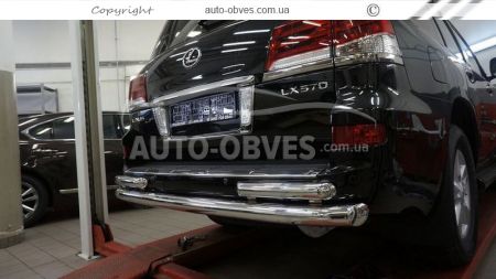 Захист заднього бампера Lexus LX570 - тип: труба з кутиками фото 1