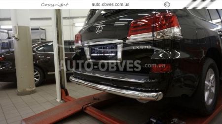 Lexus LX570 rear bumper protection - type: single pipe фото 1