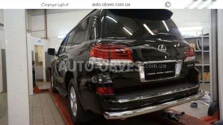 Lexus LX570 rear bumper protection - type: single pipe фото 2